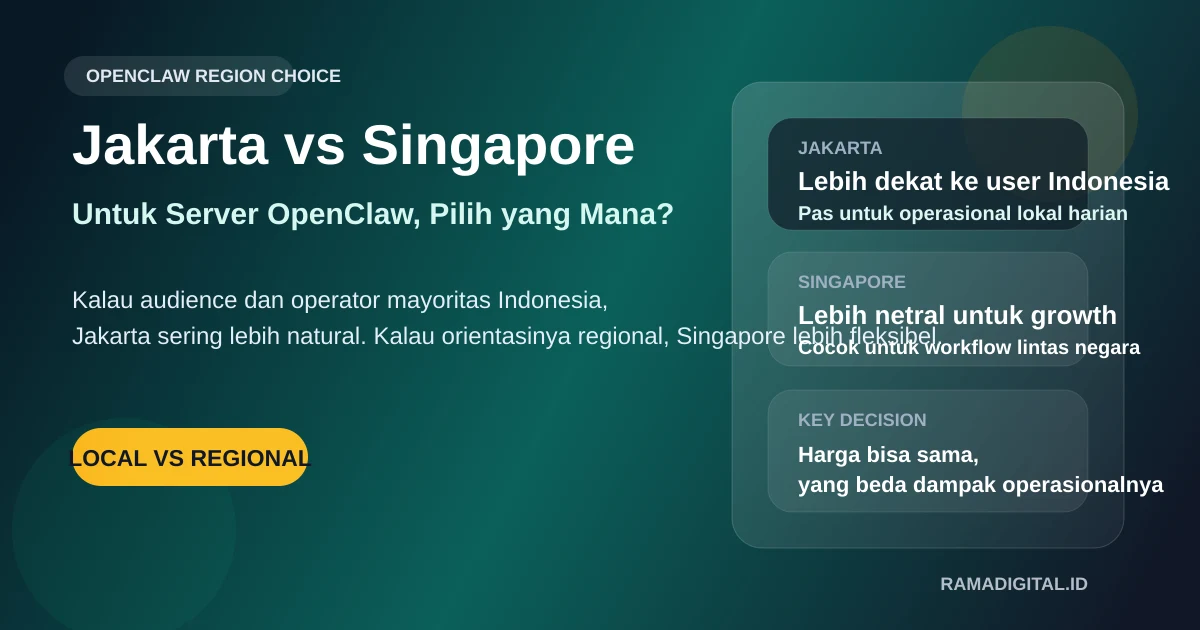 Jakarta vs Singapore untuk Server OpenClaw, Pilih yang Mana?