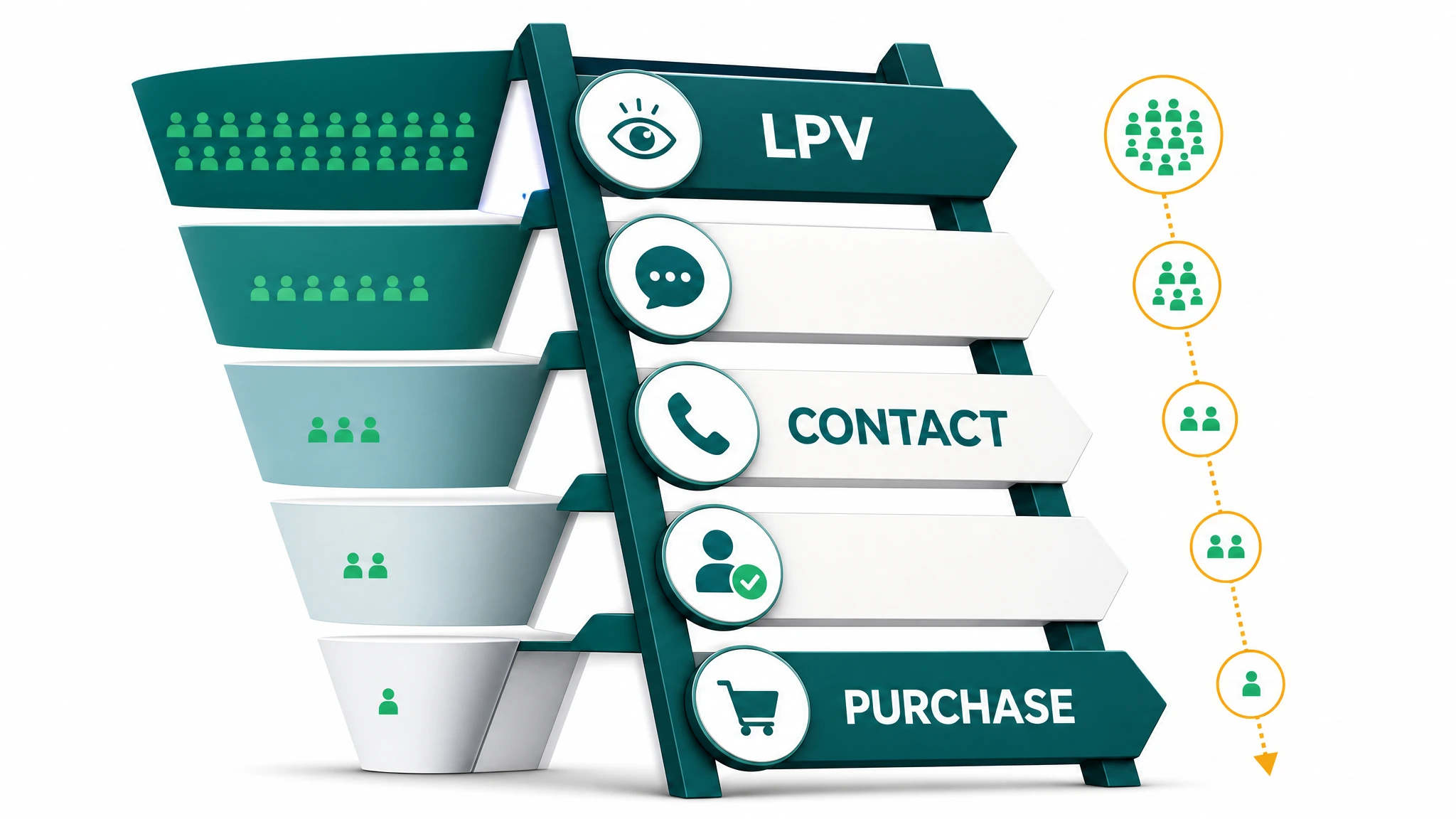 Ilustrasi objective ladder dari LPV sampai Purchase