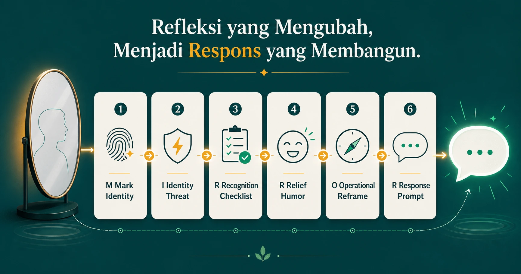 Alur MIRROR Framework untuk hook identitas dan self-diagnosis