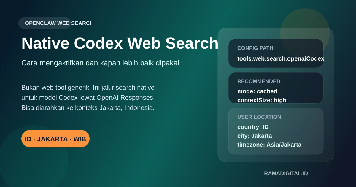 Cara Mengaktifkan Native Codex Web Search di OpenClaw, dan Kapan Lebih Baik Dipakai daripada Web Search Biasa
