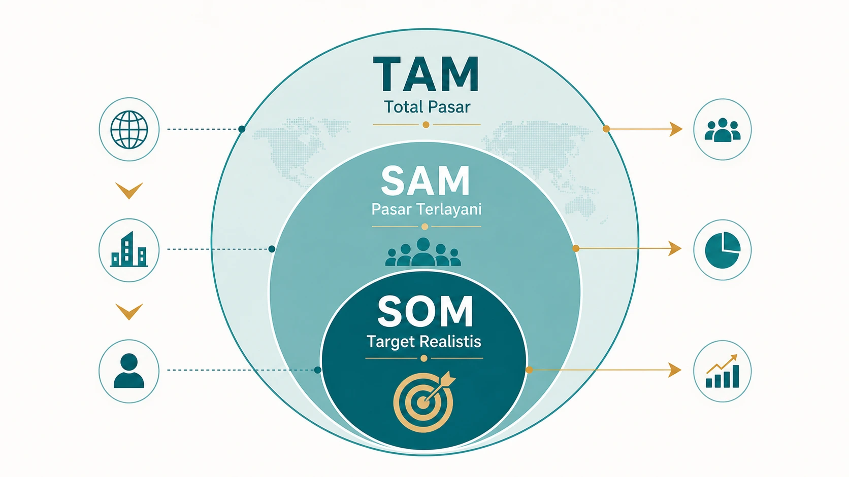 Fondasi TAM, SAM, SOM: Definisi, Rumus, dan Batas Pasar