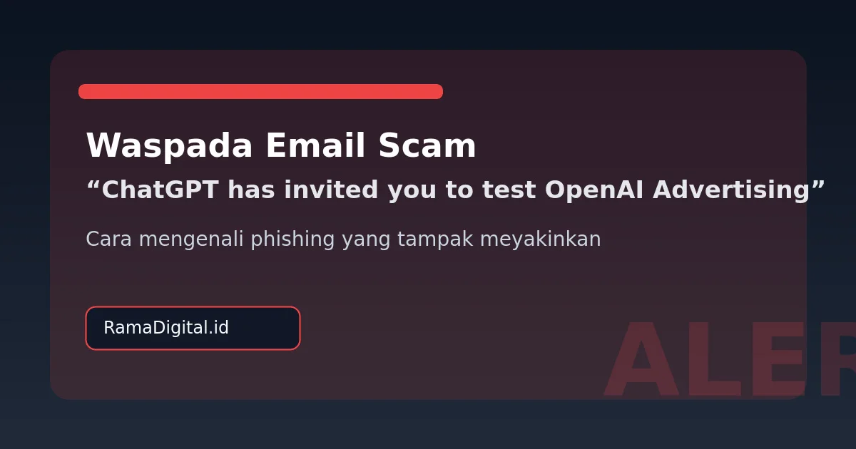 Waspada Email Scam “ChatGPT has invited you to test OpenAI Advertising”: Kelihatan Meyakinkan, Tapi Bisa Jadi Phishing