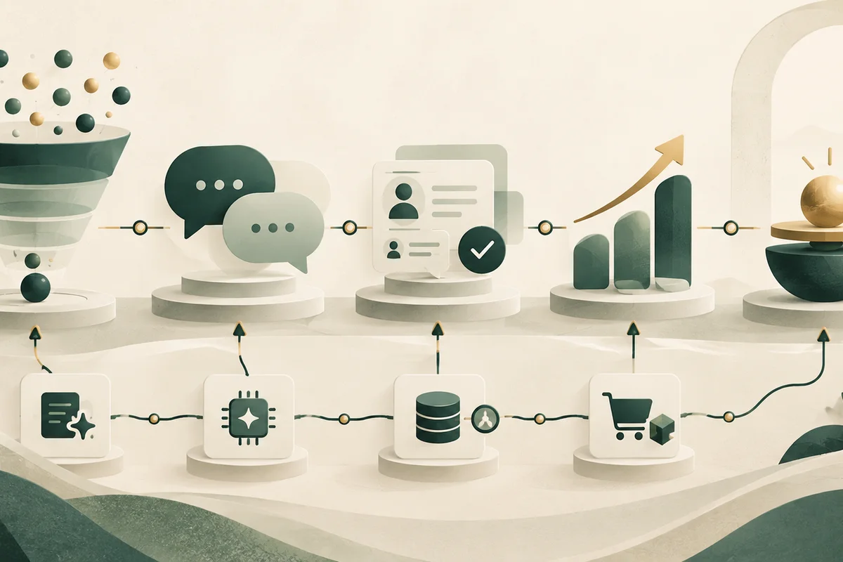 Scorecard funnel iklan percakapan dari impresi hingga margin