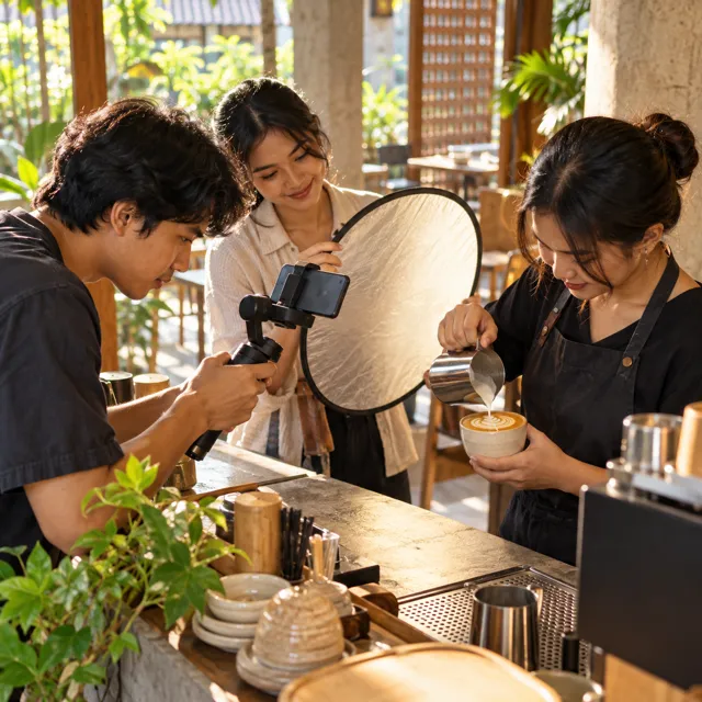 Contoh post: Hari shoot · di balik layar