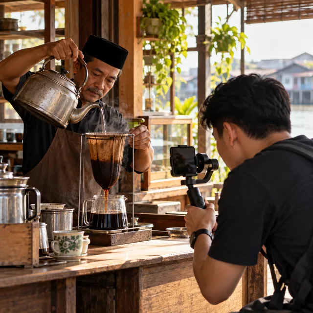 Contoh post: Hari shoot · di balik layar
