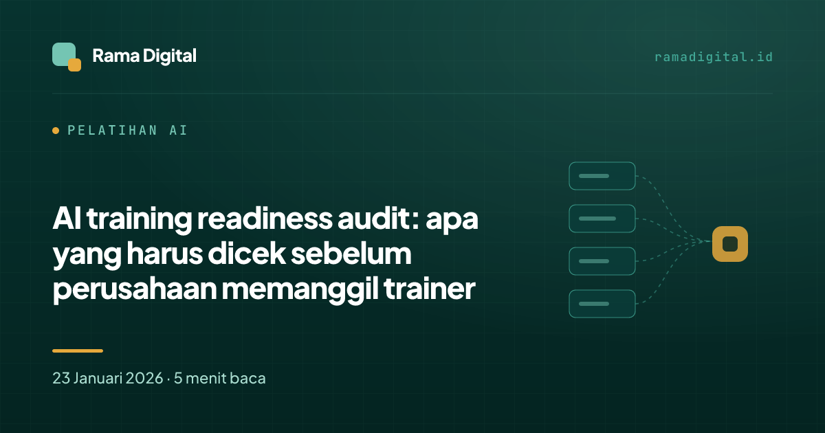 AI training readiness audit: apa yang harus dicek sebelum perusahaan memanggil trainer