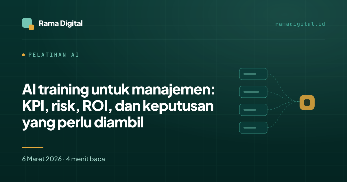 AI training untuk manajemen: KPI, risk, ROI, dan keputusan yang perlu diambil