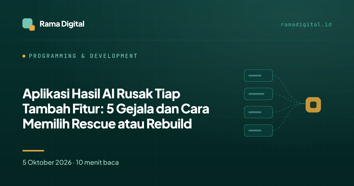 Aplikasi Hasil AI Rusak Tiap Tambah Fitur: 5 Gejala dan Cara Memilih Rescue atau Rebuild