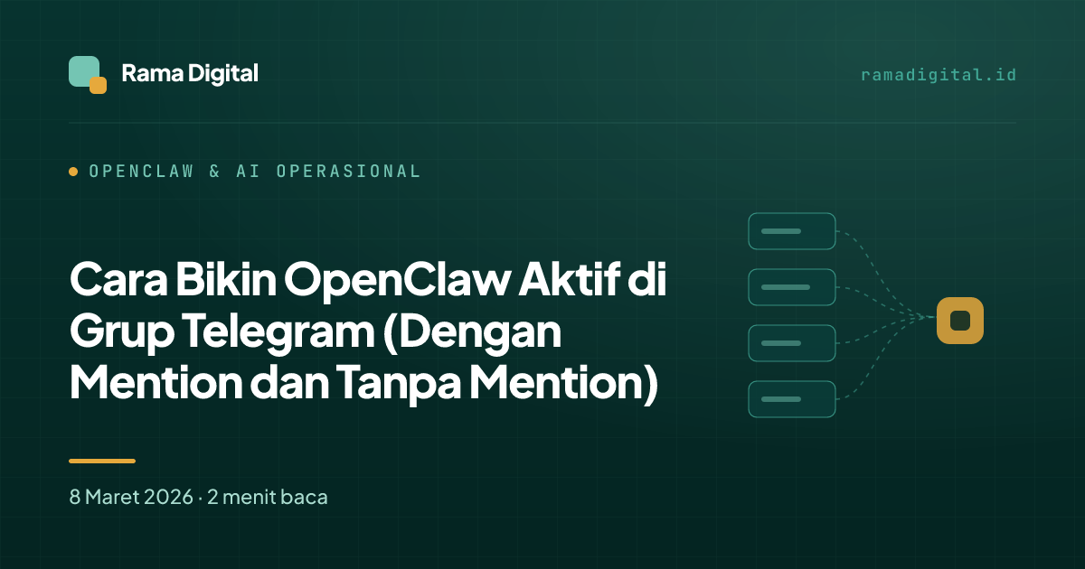 Cara Bikin OpenClaw Aktif di Grup Telegram (Dengan Mention dan Tanpa Mention)