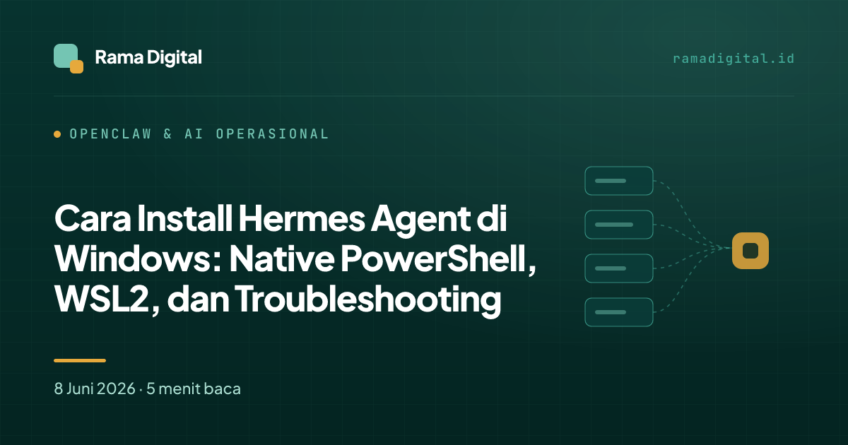 Cara Install Hermes Agent di Windows: Native PowerShell, WSL2, dan Troubleshooting