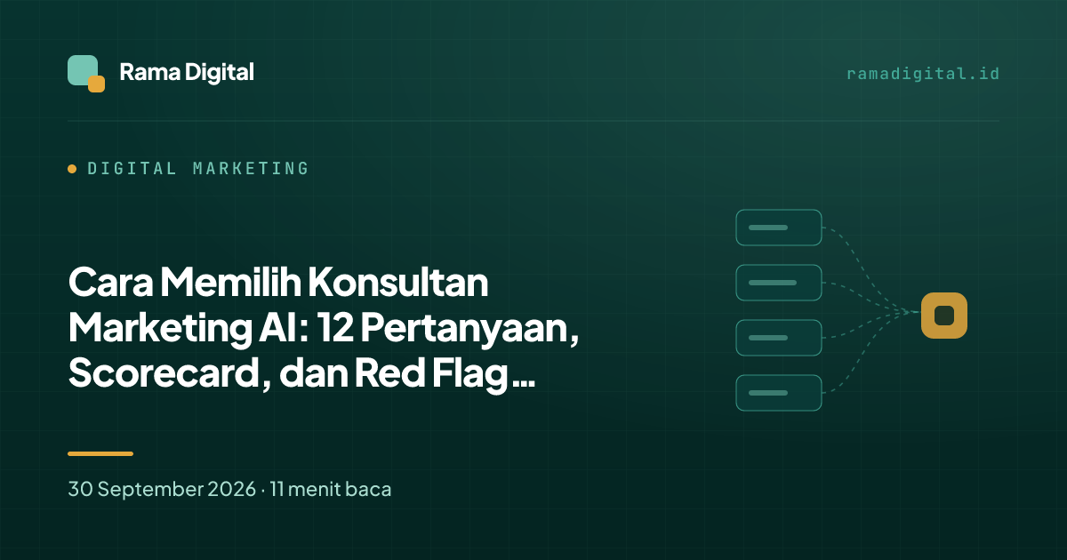 Cara Memilih Konsultan Marketing AI: 12 Pertanyaan, Scorecard, dan Red Flag Sebelum Anda Tanda Tangan