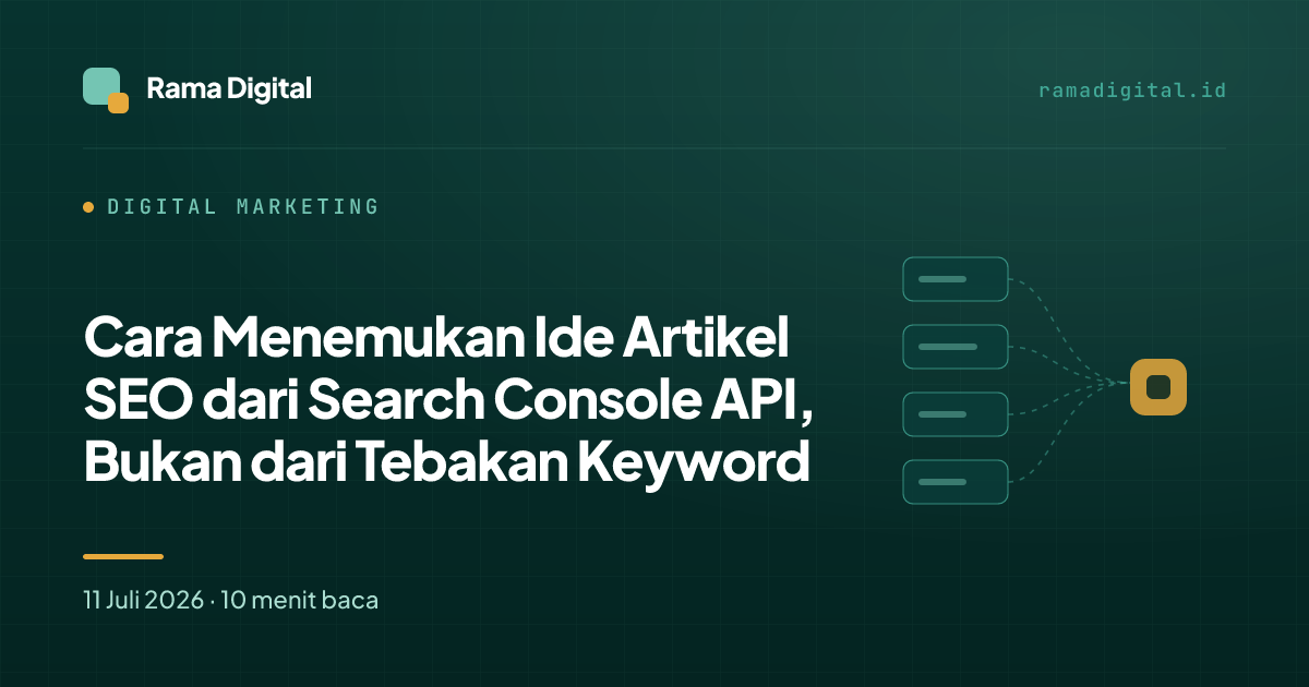 Cara Menemukan Ide Artikel SEO dari Search Console API, Bukan dari Tebakan Keyword