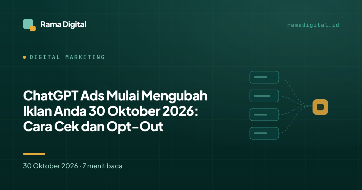 ChatGPT Ads Mulai Mengubah Iklan Anda 30 Oktober 2026: Cara Cek dan Opt-Out