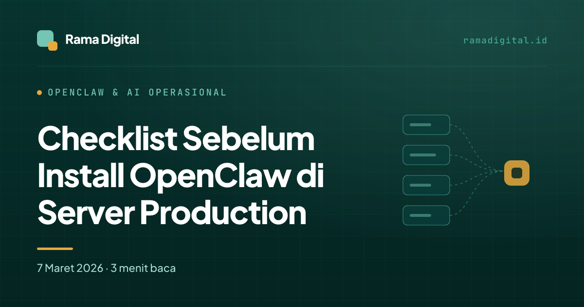 Checklist Sebelum Install OpenClaw di Server Production