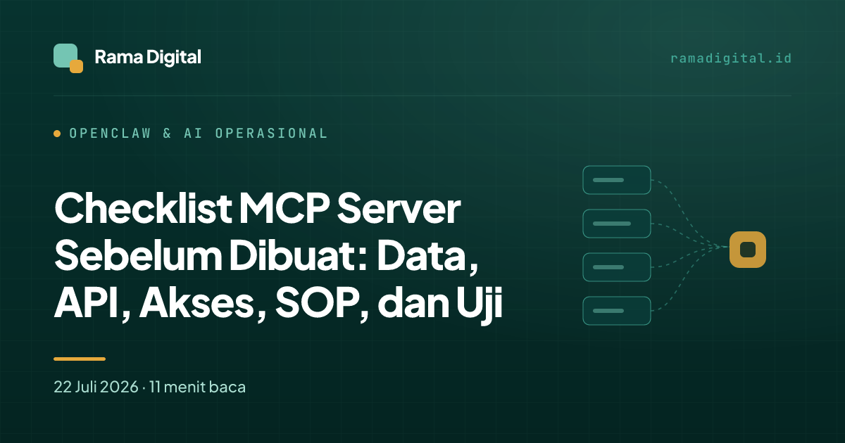Checklist MCP Server Sebelum Dibuat: Data, API, Akses, SOP, dan Uji