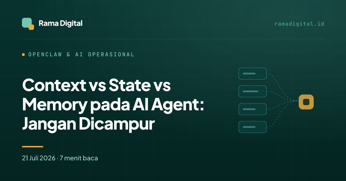 Context vs State vs Memory pada AI Agent: Jangan Dicampur