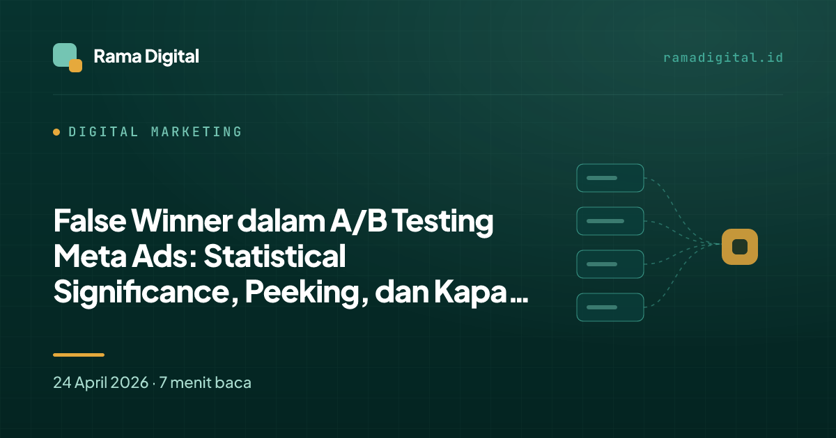False Winner dalam A/B Testing Meta Ads: Statistical Significance, Peeking, dan Kapan Test Sebaiknya Dihentikan