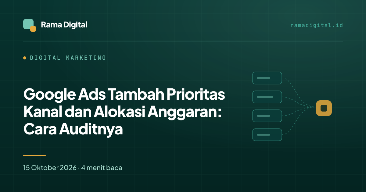 Google Ads Tambah Prioritas Kanal dan Alokasi Anggaran: Cara Auditnya