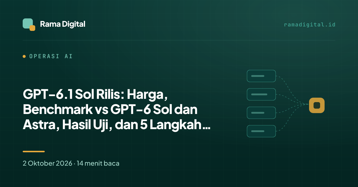 GPT-6.1 Sol Rilis: Harga, Benchmark vs GPT-6 Sol dan Astra, Hasil Uji, dan 5 Langkah Migrasi
