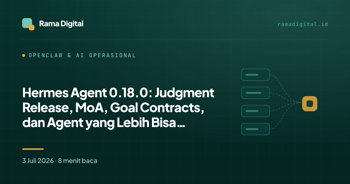 Hermes Agent 0.18.0: Judgment Release, MoA, Goal Contracts, dan Agent yang Lebih Bisa Diaudit
