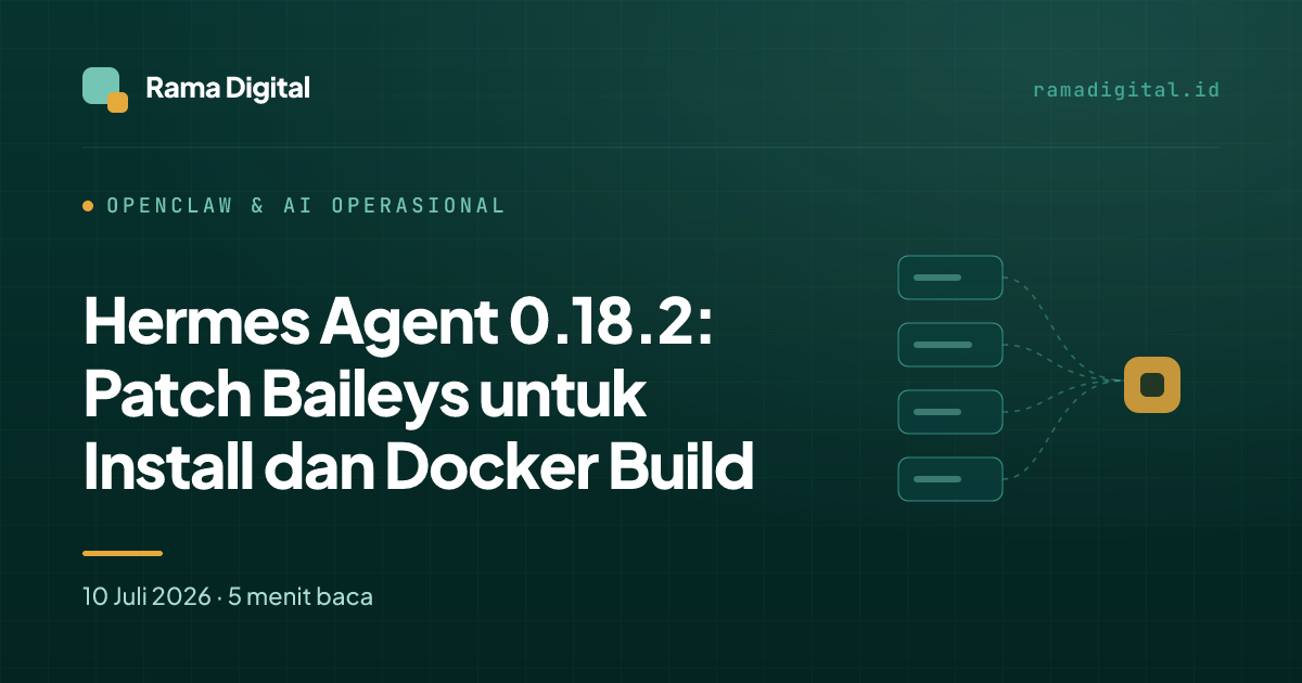 Hermes Agent 0.18.2: Patch Baileys untuk Install dan Docker Build