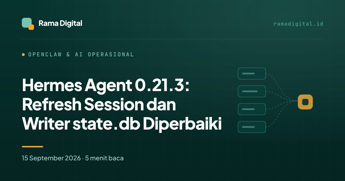 Hermes Agent 0.21.3: Refresh Session dan Writer state.db Diperbaiki