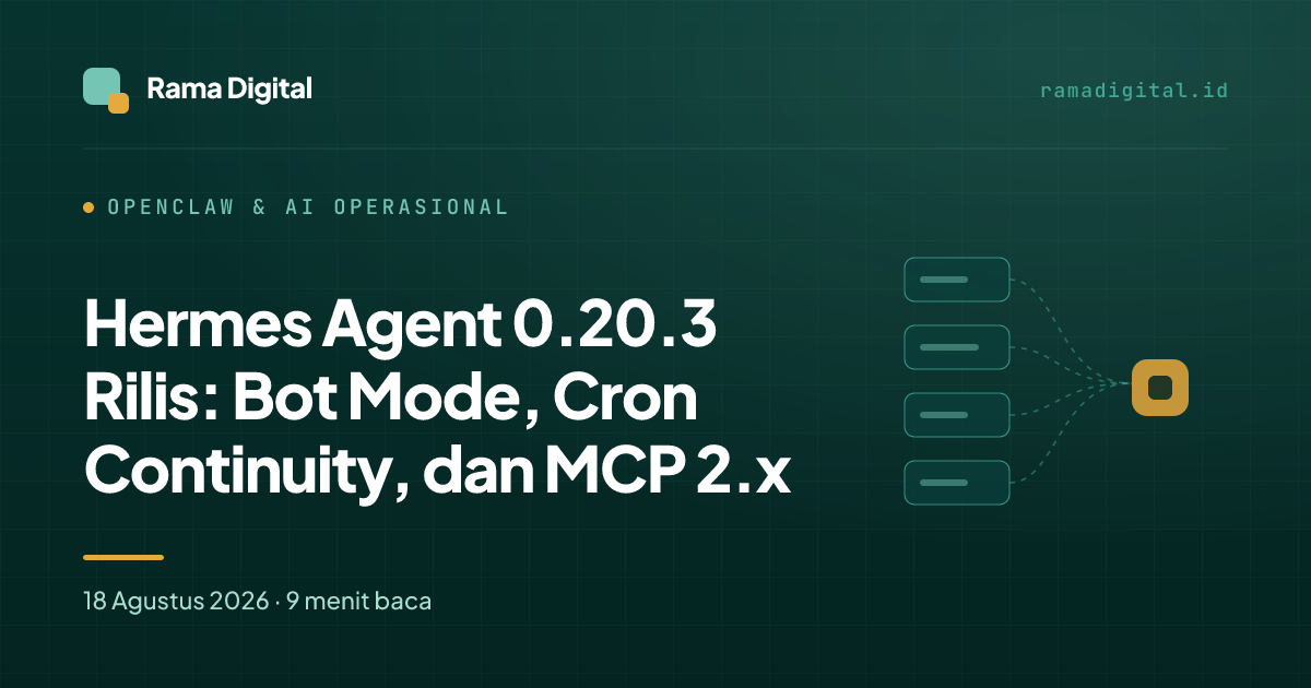 Hermes Agent 0.20.3 Rilis: Bot Mode, Cron Continuity, dan MCP 2.x