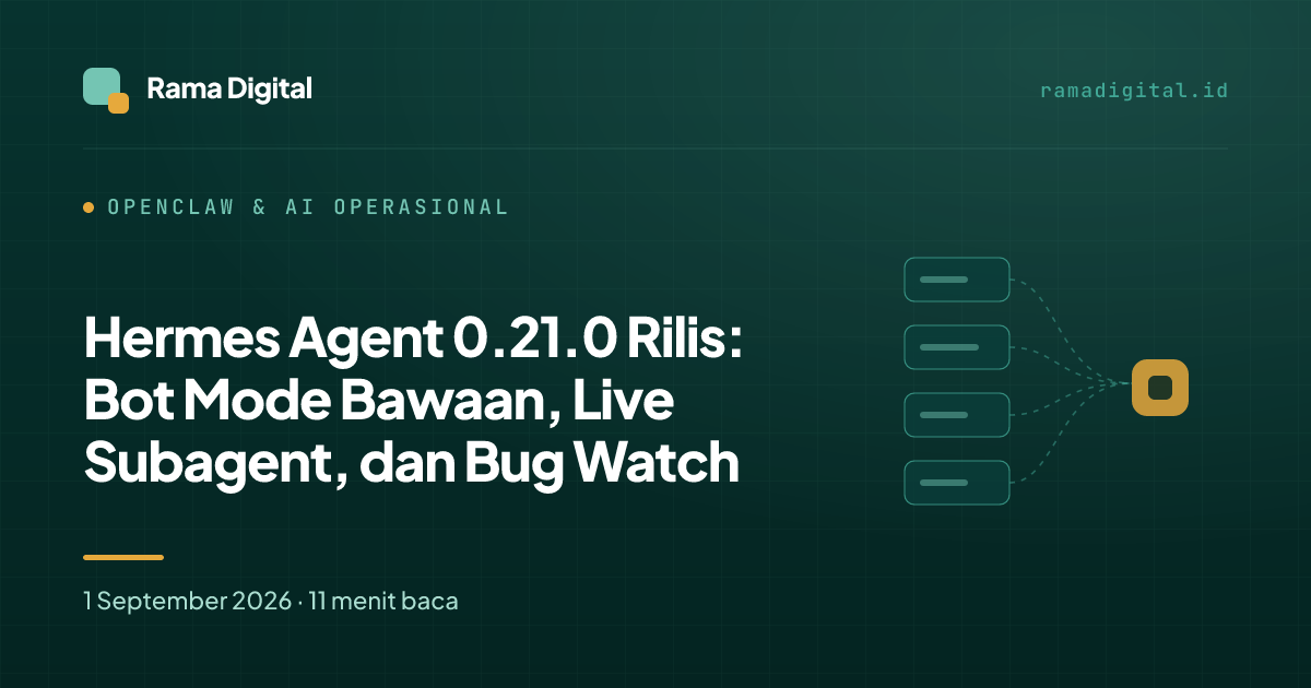 Hermes Agent 0.21.0 Rilis: Bot Mode Bawaan, Live Subagent, dan Bug Watch