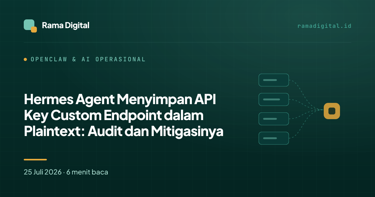Hermes Agent Menyimpan API Key Custom Endpoint dalam Plaintext: Audit dan Mitigasinya