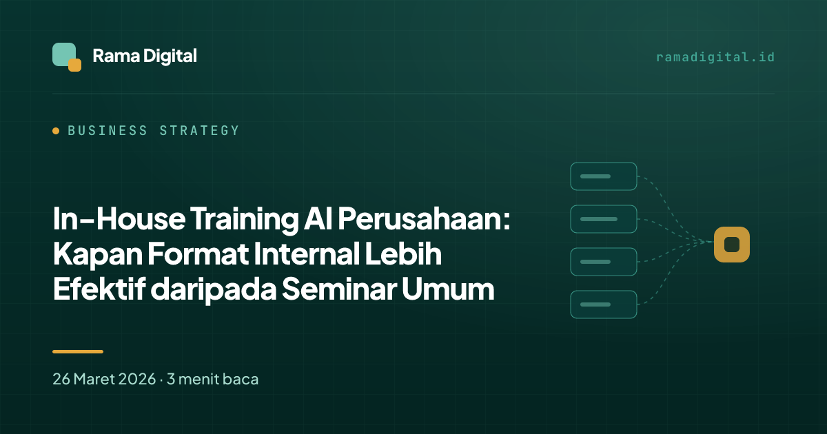 In-House Training AI Perusahaan: Kapan Format Internal Lebih Efektif daripada Seminar Umum