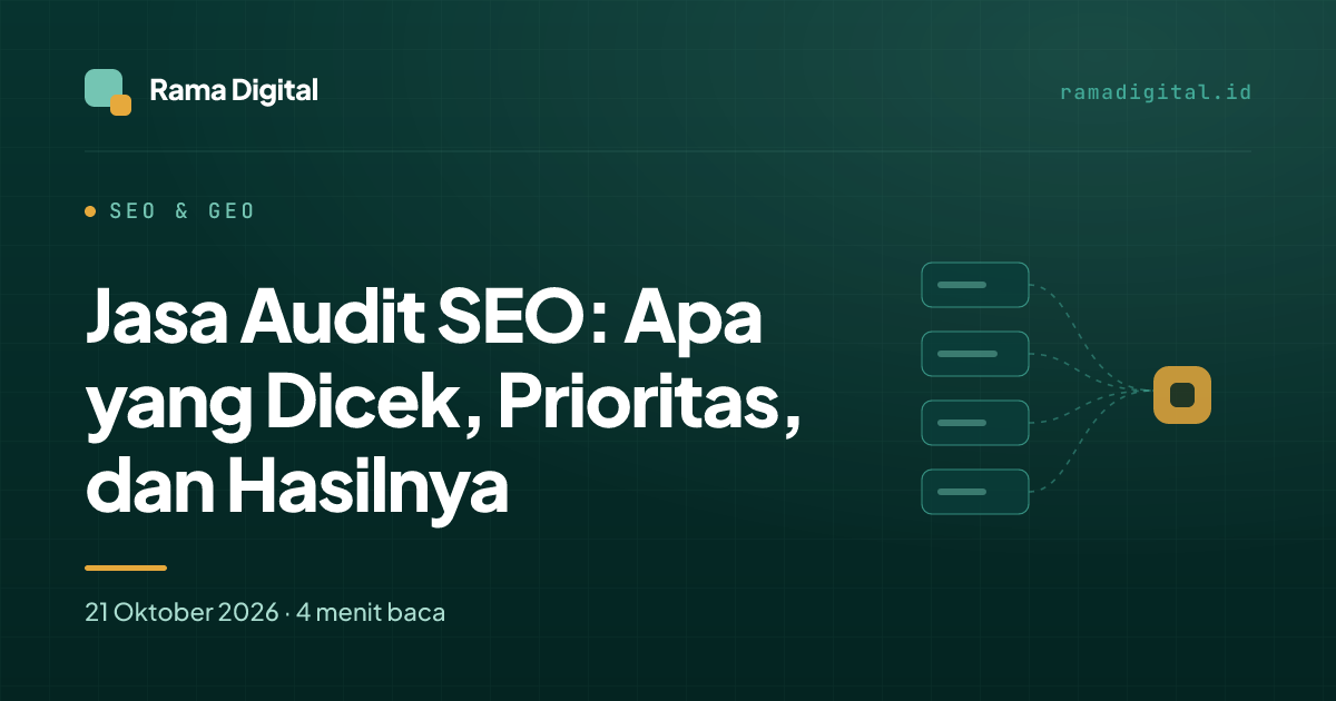 Jasa Audit SEO: Apa yang Dicek, Prioritas, dan Hasilnya