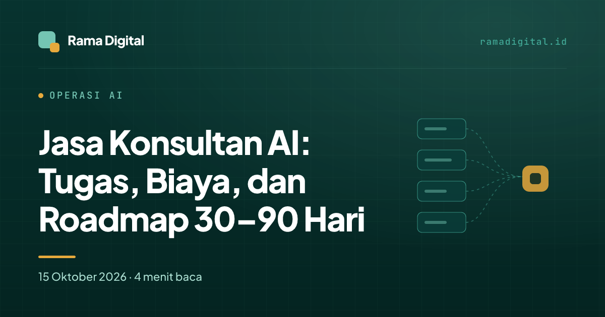 Jasa Konsultan AI: Tugas, Biaya, dan Roadmap 30–90 Hari