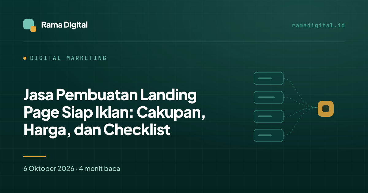 Jasa Pembuatan Landing Page Siap Iklan: Cakupan, Harga, dan Checklist