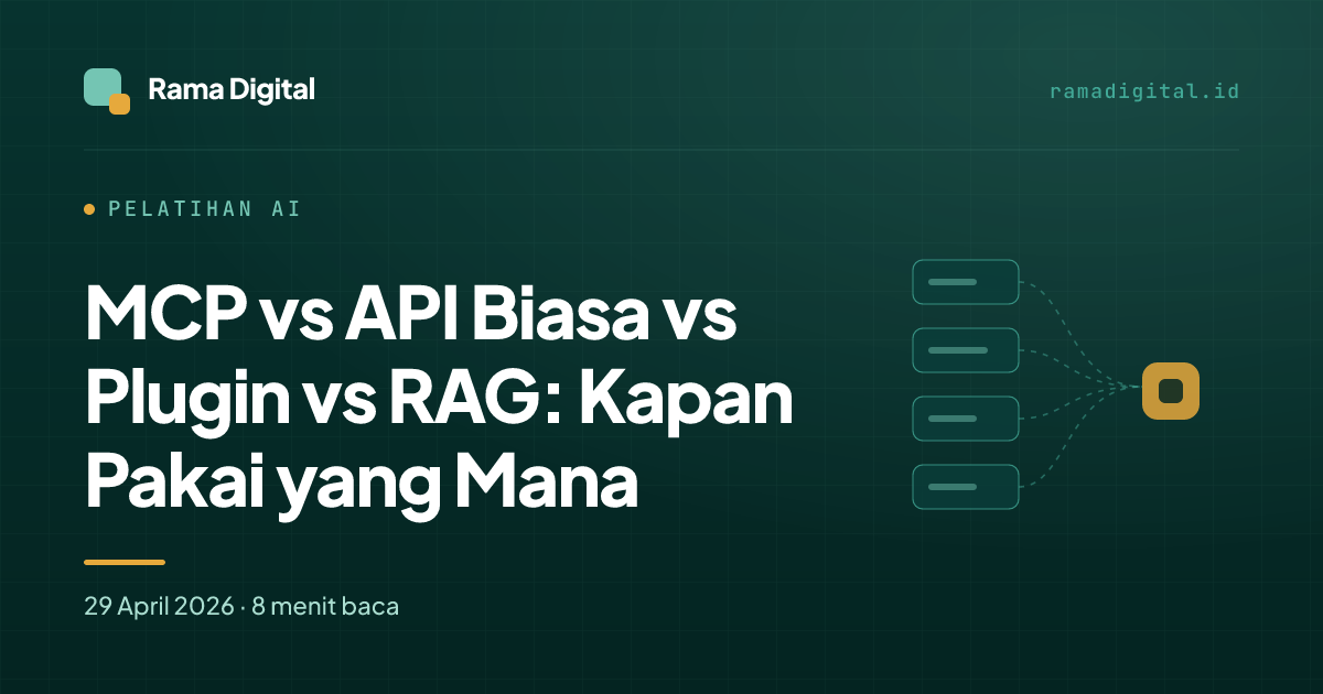 MCP vs API Biasa vs Plugin vs RAG: Kapan Pakai yang Mana