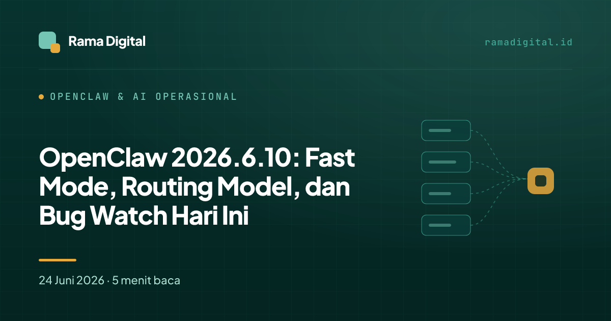 OpenClaw 2026.6.10: Fast Mode, Routing Model, dan Bug Watch Hari Ini