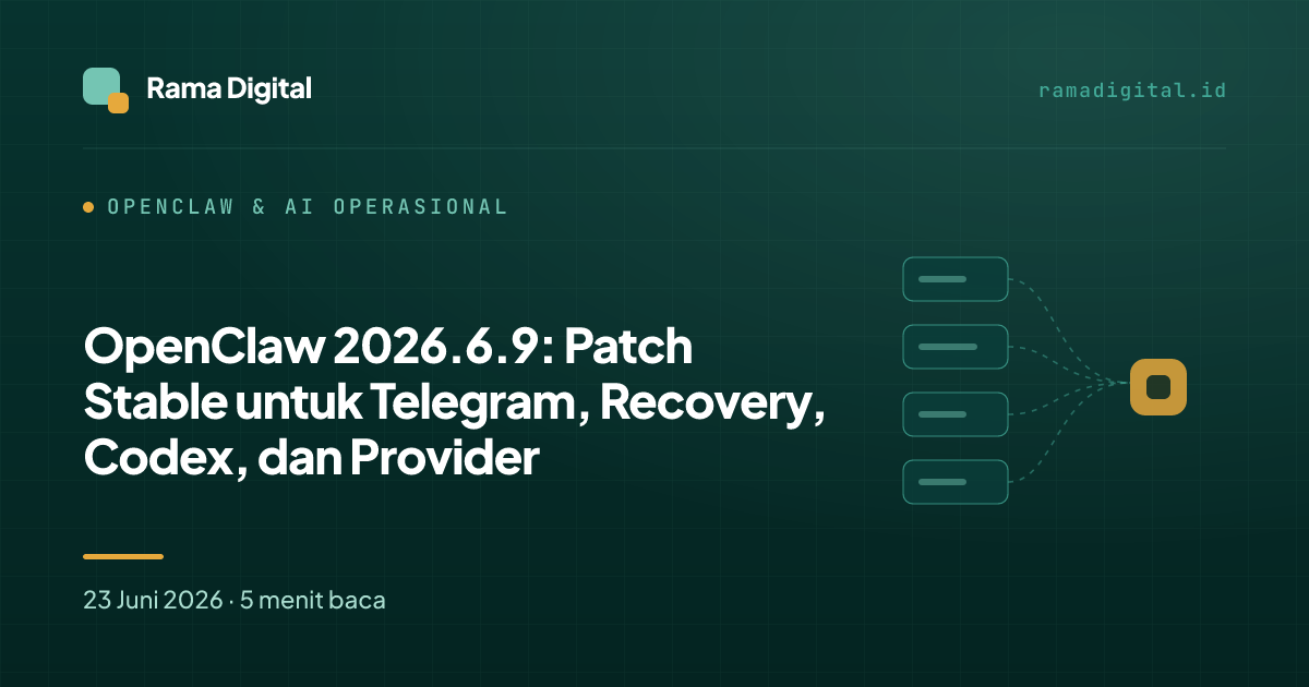 OpenClaw 2026.6.9: Patch Stable untuk Telegram, Recovery, Codex, dan Provider