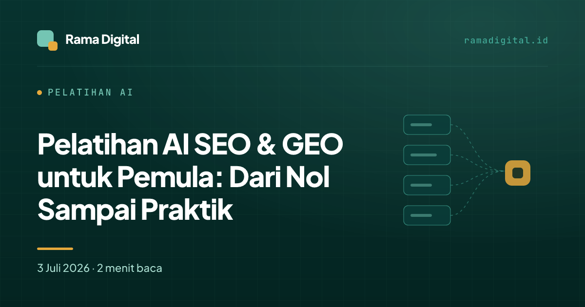 Pelatihan AI SEO & GEO untuk Pemula: Dari Nol Sampai Praktik