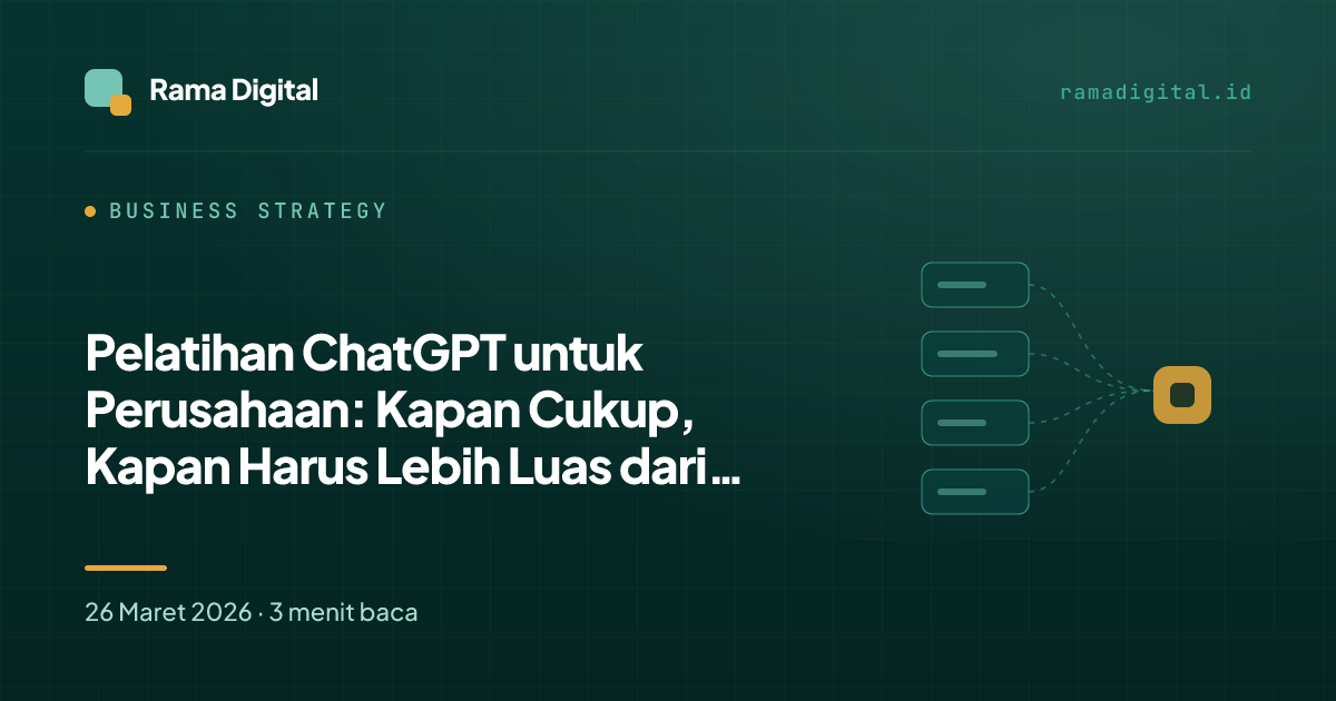 Pelatihan ChatGPT untuk Perusahaan: Kapan Cukup, Kapan Harus Lebih Luas dari Satu Tool