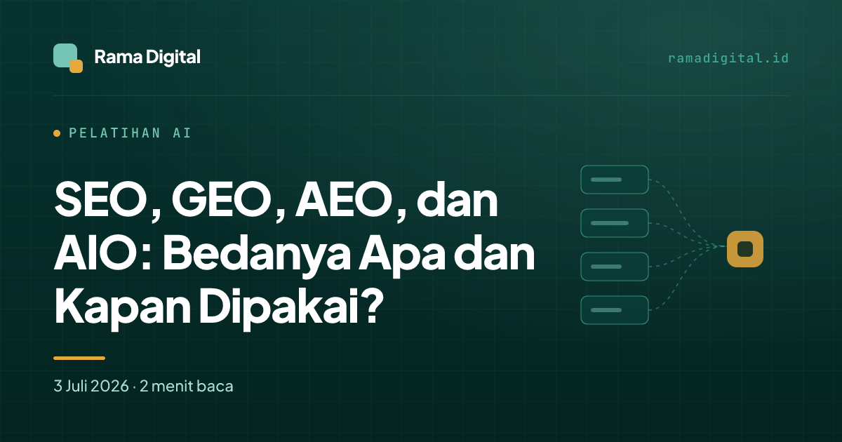 SEO, GEO, AEO, dan AIO: Bedanya Apa dan Kapan Dipakai?