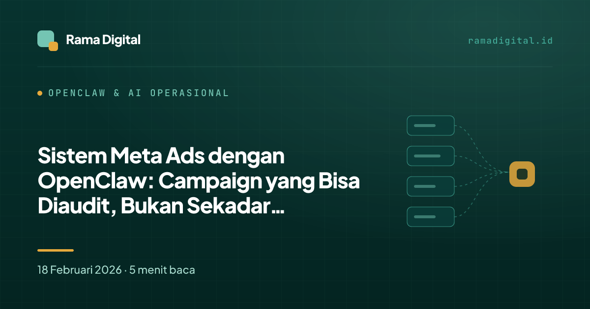 Sistem Meta Ads dengan OpenClaw: Campaign yang Bisa Diaudit, Bukan Sekadar Dijalankan