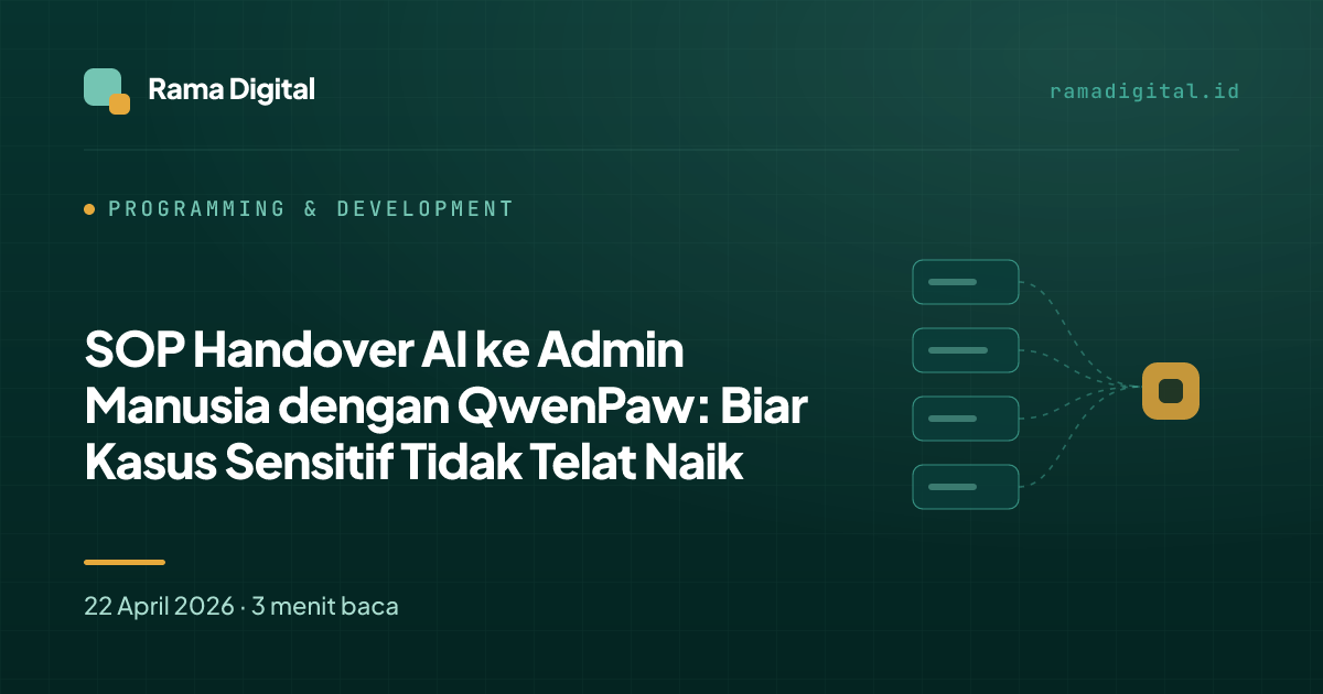 SOP Handover AI ke Admin Manusia dengan QwenPaw: Biar Kasus Sensitif Tidak Telat Naik
