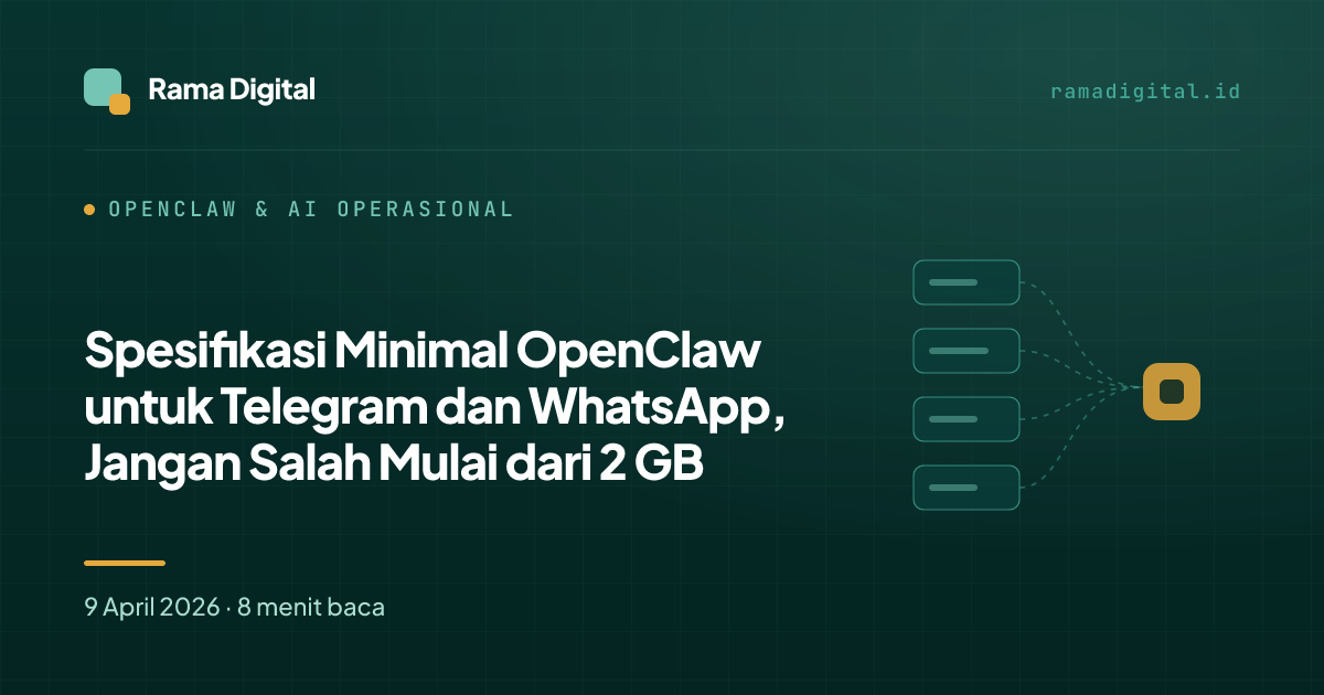 Spesifikasi Minimal OpenClaw untuk Telegram dan WhatsApp, Jangan Salah Mulai dari 2 GB