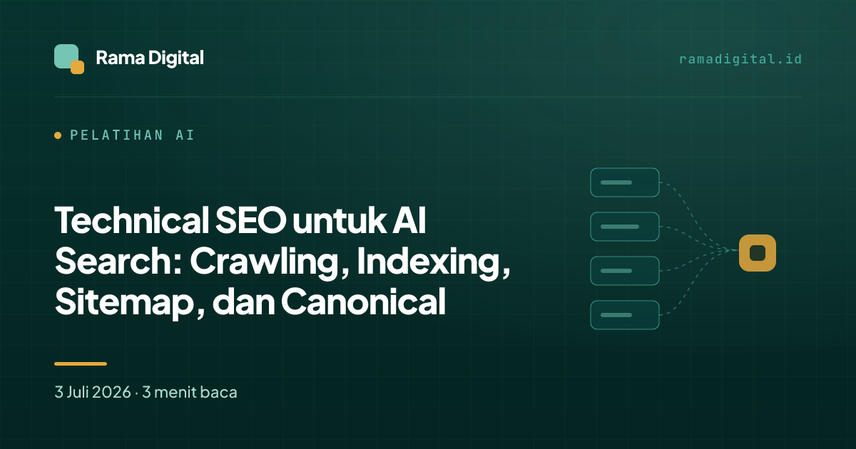Technical SEO untuk AI Search: Crawling, Indexing, Sitemap, dan Canonical
