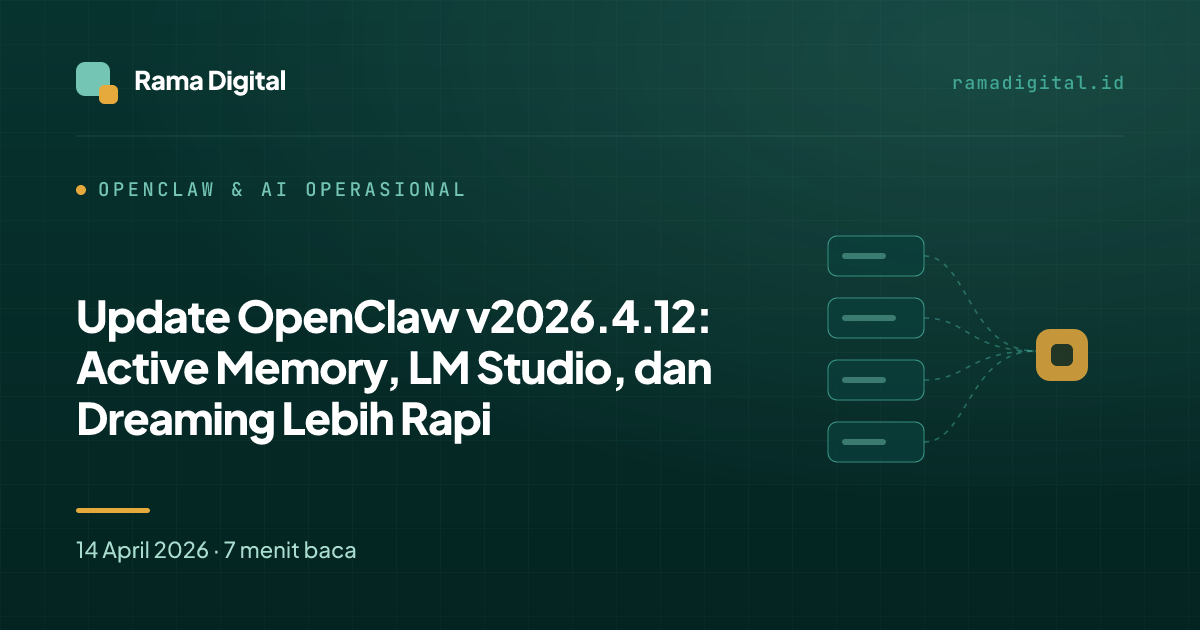 Update OpenClaw v2026.4.12: Active Memory, LM Studio, dan Dreaming Lebih Rapi