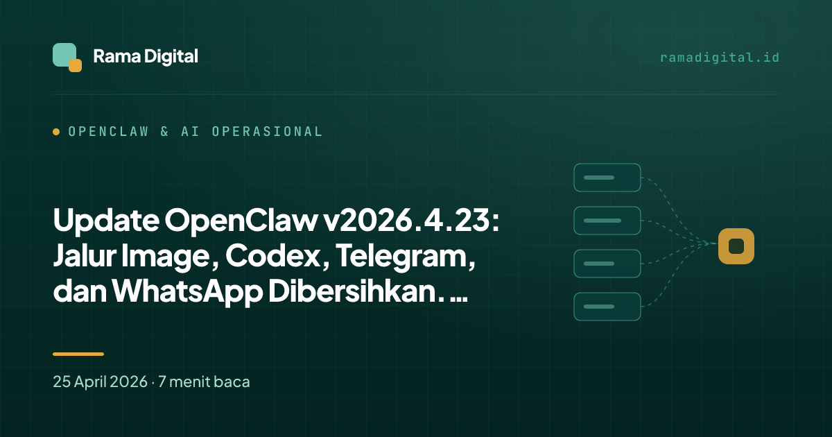 Update OpenClaw v2026.4.23: Jalur Image, Codex, Telegram, dan WhatsApp Dibersihkan. Apakah Layak Segera Upgrade?