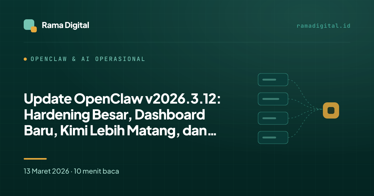 Update OpenClaw v2026.3.12: Hardening Besar, Dashboard Baru, Kimi Lebih Matang, dan Apakah Perlu Upgrade?