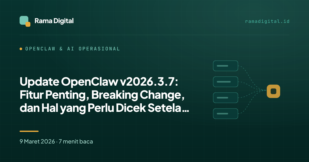 Update OpenClaw v2026.3.7: Fitur Penting, Breaking Change, dan Hal yang Perlu Dicek Setelah Upgrade