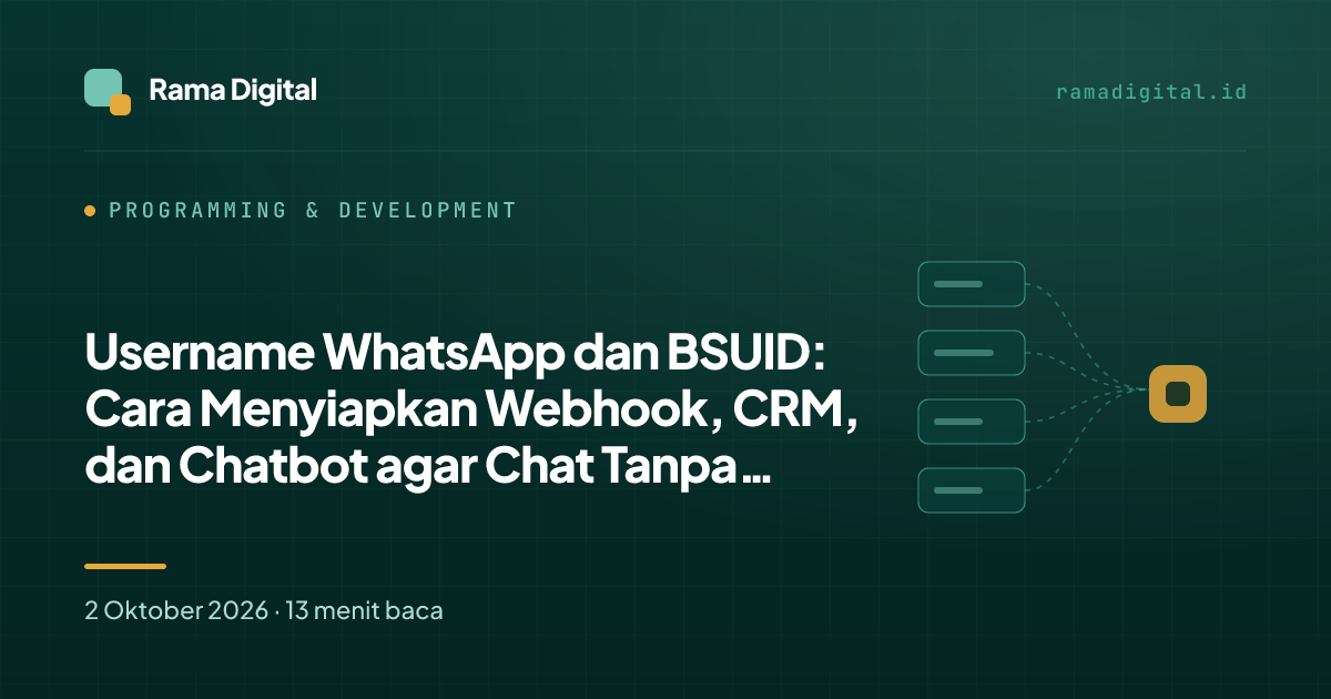 Username WhatsApp dan BSUID: Cara Menyiapkan Webhook, CRM, dan Chatbot agar Chat Tanpa Nomor Tidak Hilang