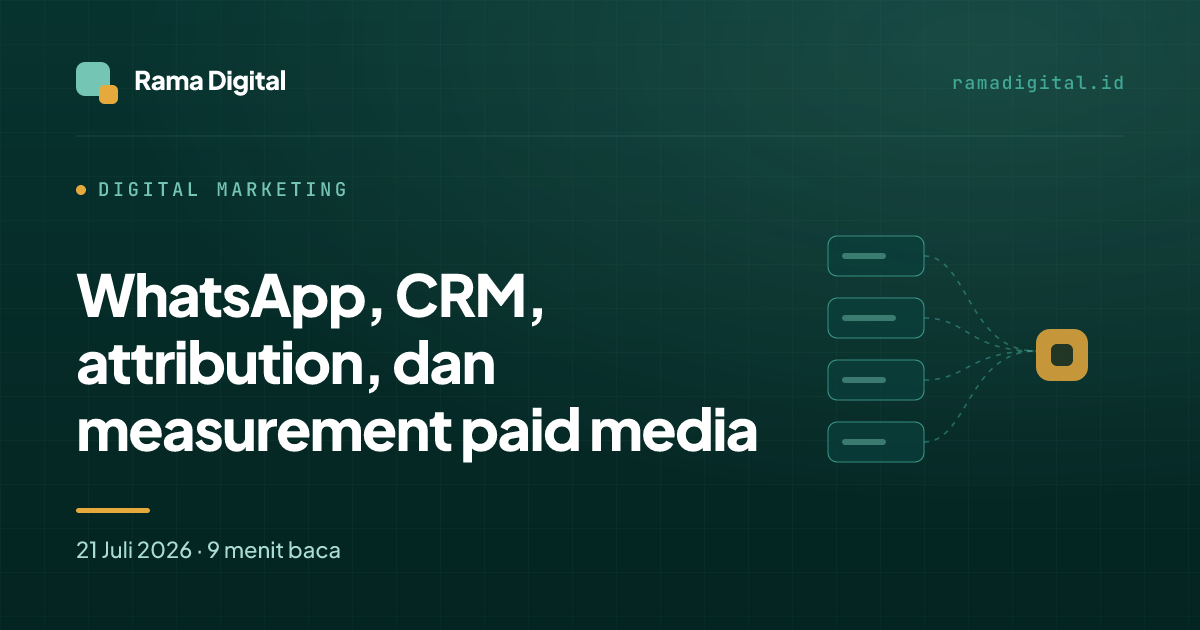 WhatsApp, CRM, attribution, dan measurement paid media