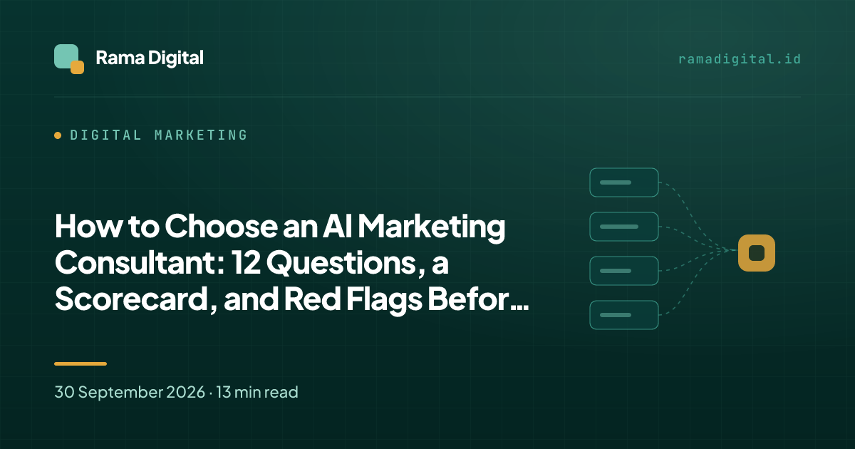 How to Choose an AI Marketing Consultant: 12 Questions, a Scorecard, and Red Flags Before You Sign